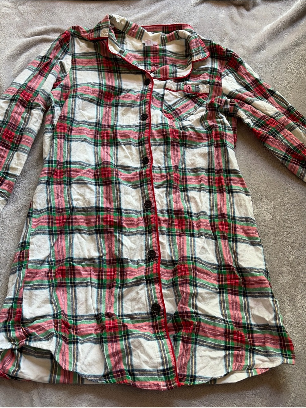 Wondershop Red, Green & White Plaid Nightshirt